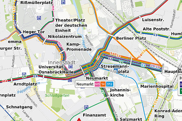 Interaktiver Liniennetzplan